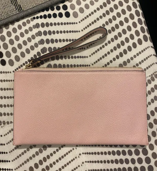 Michael Kors genuine leather soft pink large zip clutch wristlet - Image 2