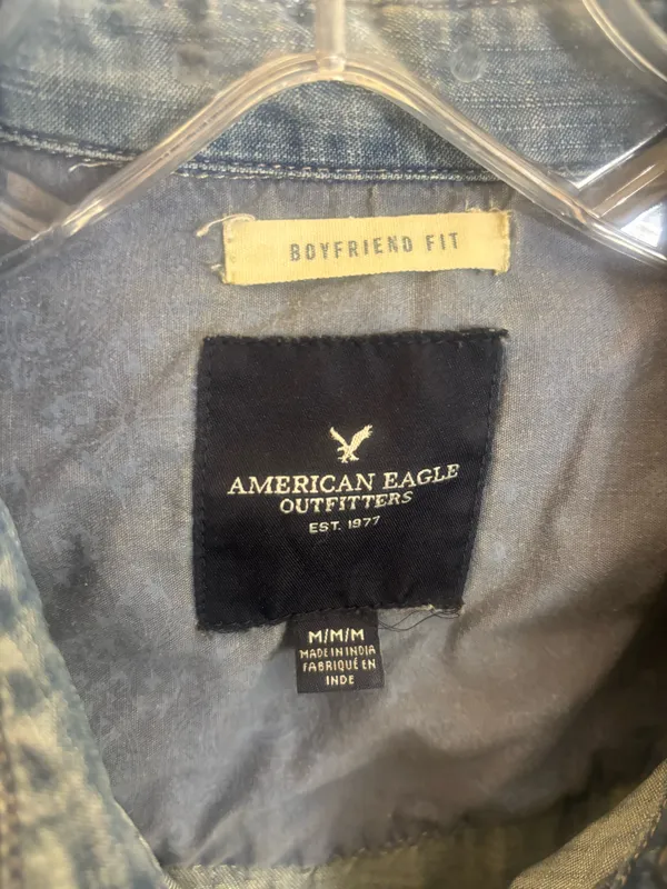 American Eagle Denim Shirt with Pearl Snaps - Image 2
