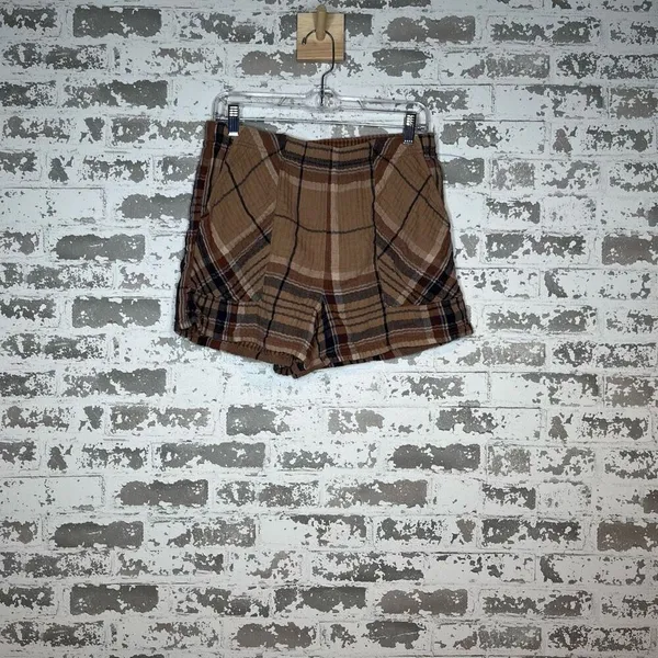Aerie | women brown plaid shorts - Image 4