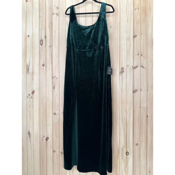 NWT Lulus NWT Elegant Sweetie Emerald Green Velvet Square Neck Maxi Dress Sz XXL - Image 2