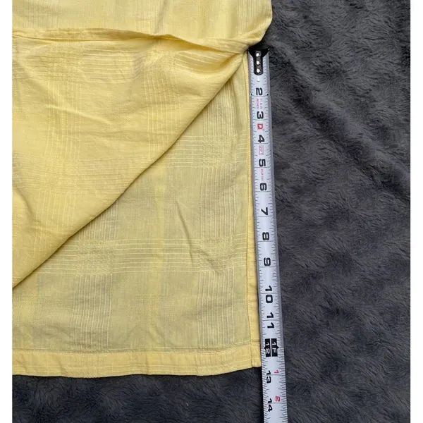 Vtg SITA Butter Yellow Sundress M Cotton Cottage Cabin Boho Plaid Texture Pocket - Image 14