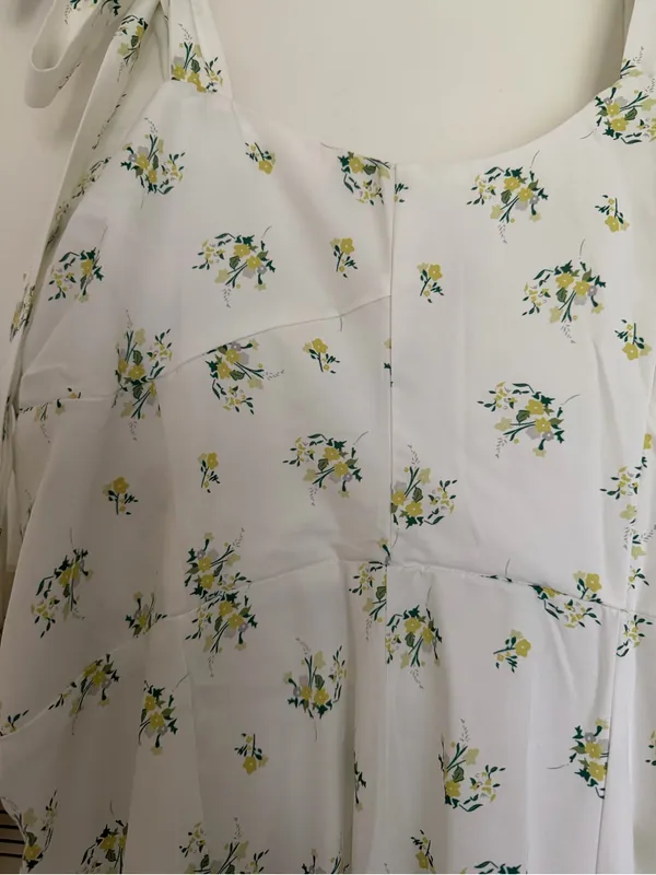 For Love & Lemons White Floral Tie-Shoulder Dress - Image 3
