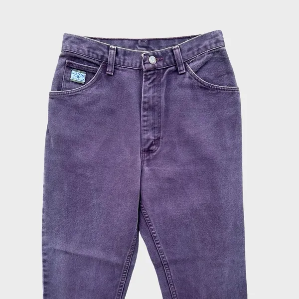 Vintage Wrangler Jeans Purple High Rise Tapered Leg Women's 6 90s Western Rodeo - Image 2