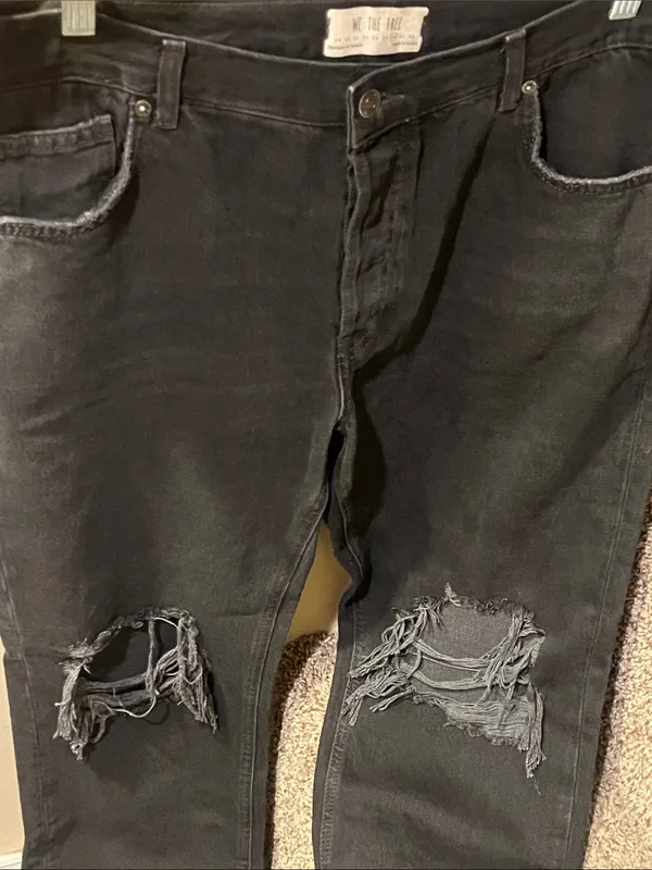 We The Free We The Free Black Distressed Maggie Mid-Rise Straight Jeans - Image 3