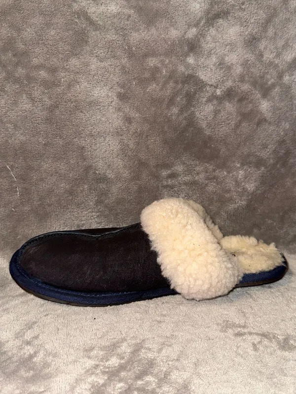 UGG Australia Suede Shearling Lined Slide Slippers Dark Brown Size 8 - Image 8