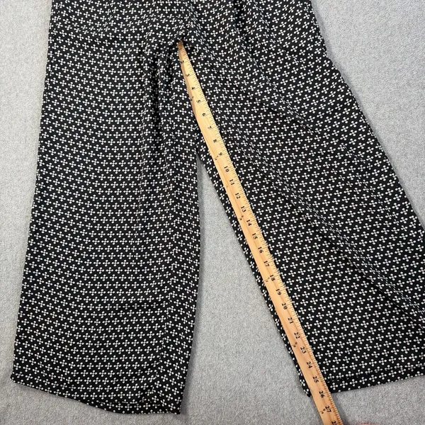 MAX STUDIO Women's Small Black White Pink Patterned Wide Leg Pants Pockets - Image 3