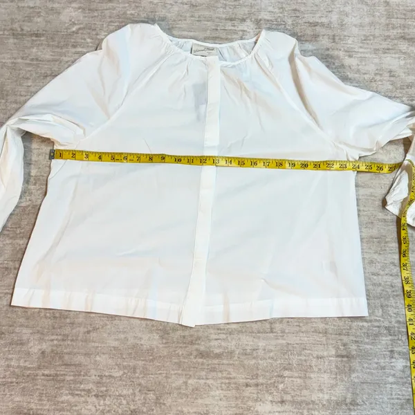Universal Threads Women’s Large White Cotton Long Sleeve Blouse Top Office New - Image 2