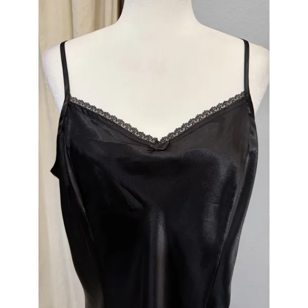 APT. 9‎ Intimates Chemise XL Black Side Slit Adjustable Straps Whimsigoth Slip - Image 11