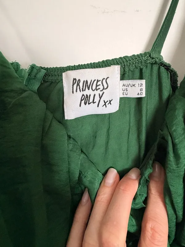 Princess Polly Bowers Emerald Green Satin Romper Playsuit - Image 9