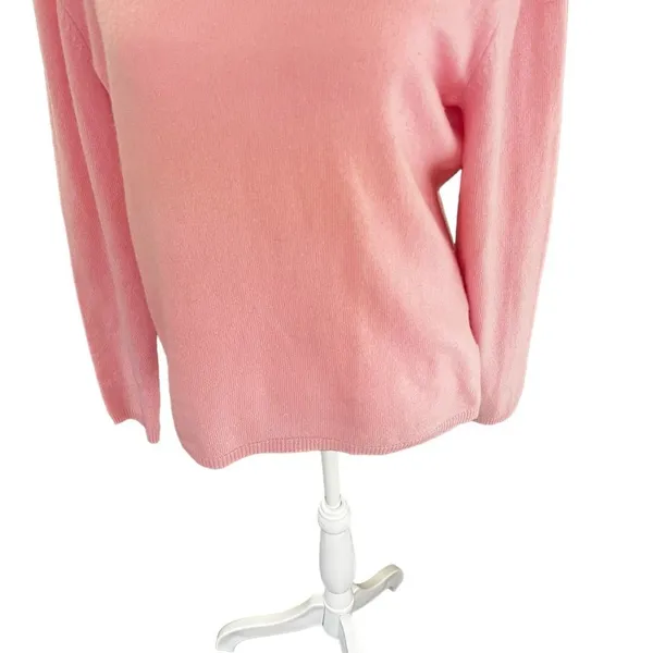 Alba Moda 100% Cashmere Sweater Pink Crewneck Lightweight Soft Knit M - Image 4