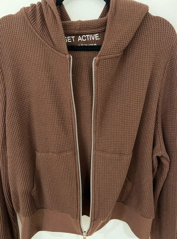 Set Active Waffle Hoodie - Expresso color - Image 4