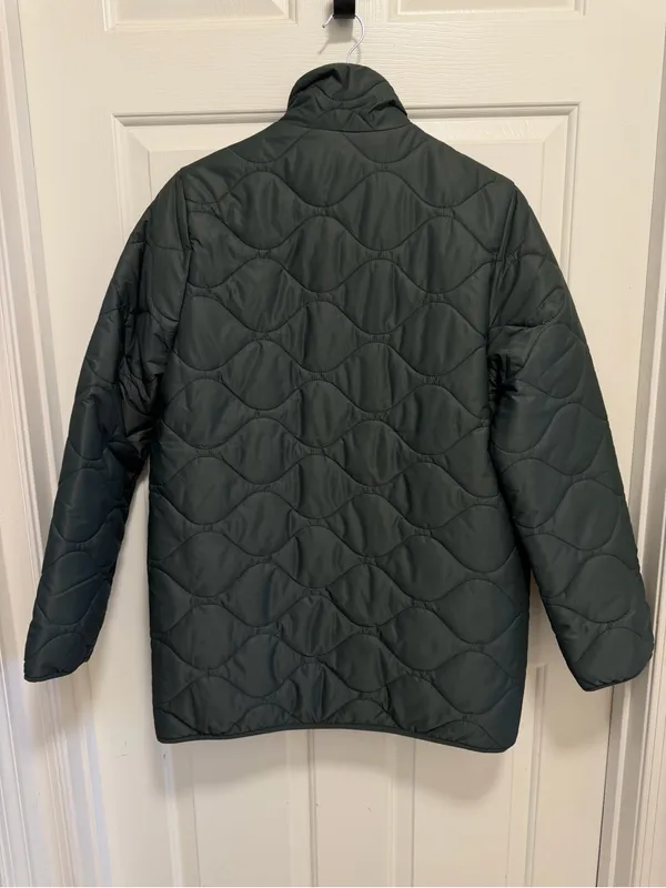 Quince Featherless Quilted Long Puffer Jacket Women’s Verdant Pine Size Medium - Image 4
