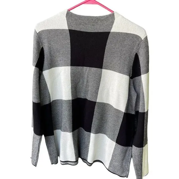 J. Jill size M Colton mock turtleneck big checked sweater. - Image 2