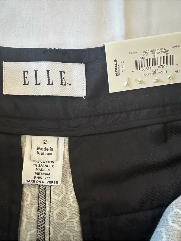 Elle Black Shorts with White Geometric Dot Print - Image 2