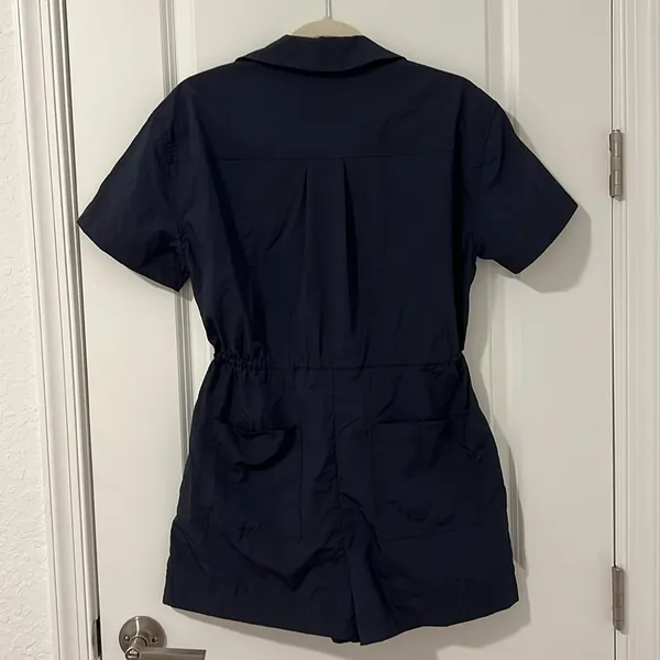 Sweaty Betty Anytime Romper S Navy Coastal Cool Travel Off Duty Euro Summer NWT - Image 8