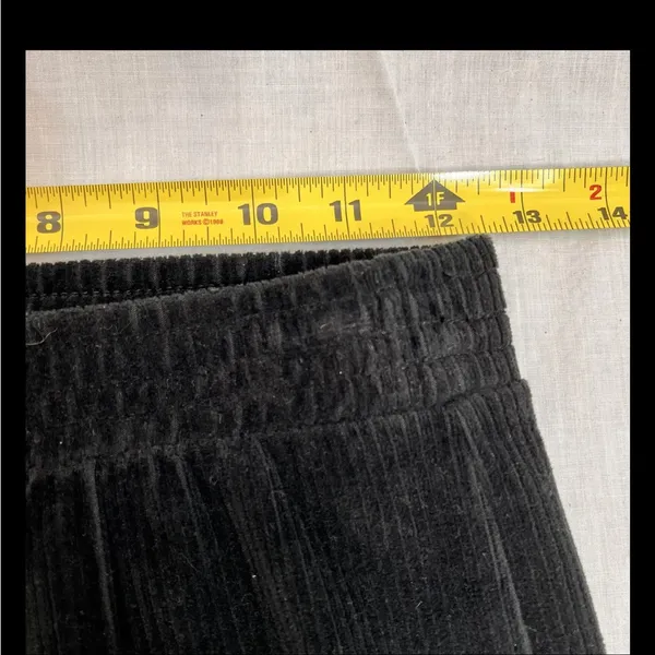 AERIE Womens Black Flare Corduroy Velvet Pant Sz XS Athletic Casual 38x 27 Comfy - Image 5