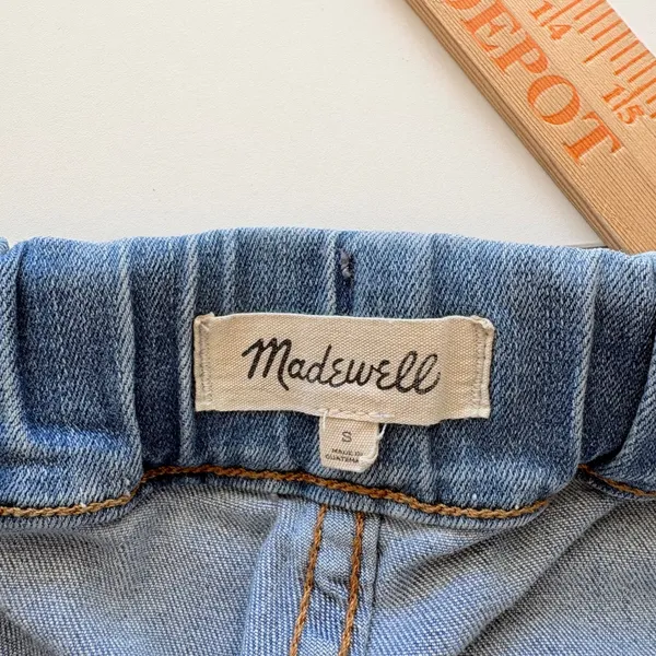 Madewell Pull-On Utility Jeans Women Size S Light Blue Elastic‎ Waist DM4635 - Image 6