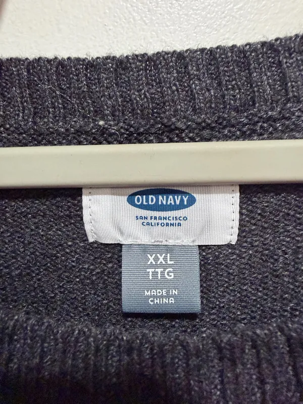 Old Navy Charcoal Gray Oversized Knit Tunic Sweater Side Slits Size XXL - Image 9