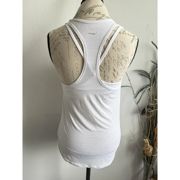 Beyond Yoga Women Liner Tank Relaxed‎ Fit Top White Striped Small - Image 3