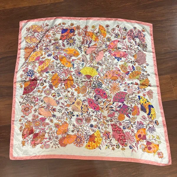 100% Silk Scarf Pink - Image 2