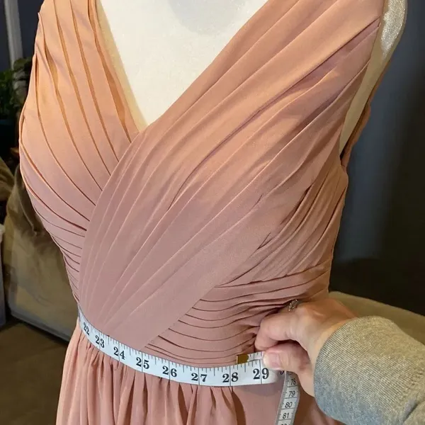 Women’s V-Neck Ruched Full Length Chiffon Bridesmaid Formal Dress Size S NWOT - Image 8