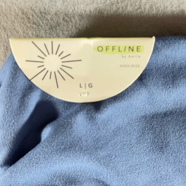 488 | NWT OFFLINE by Aerie The Hugger High‎ Rise Leggings Blue Womens Large - Image 5