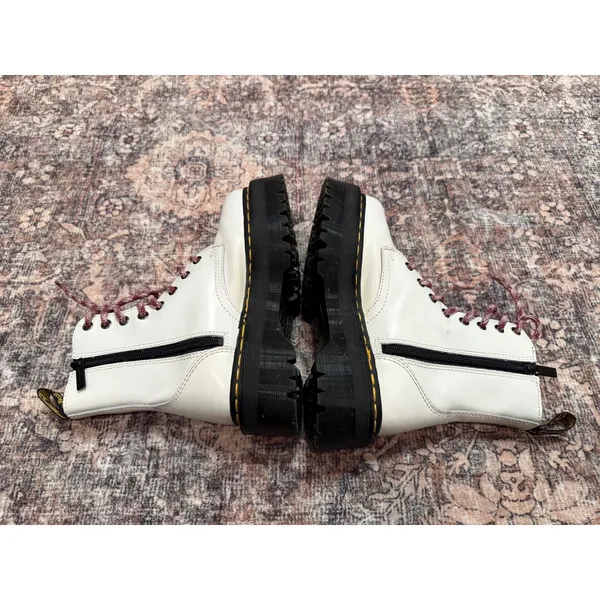 Dr. Martens Jadon Platform Boots White Leather‎ Women's 5 Punk Grunge Y2K - Image 9