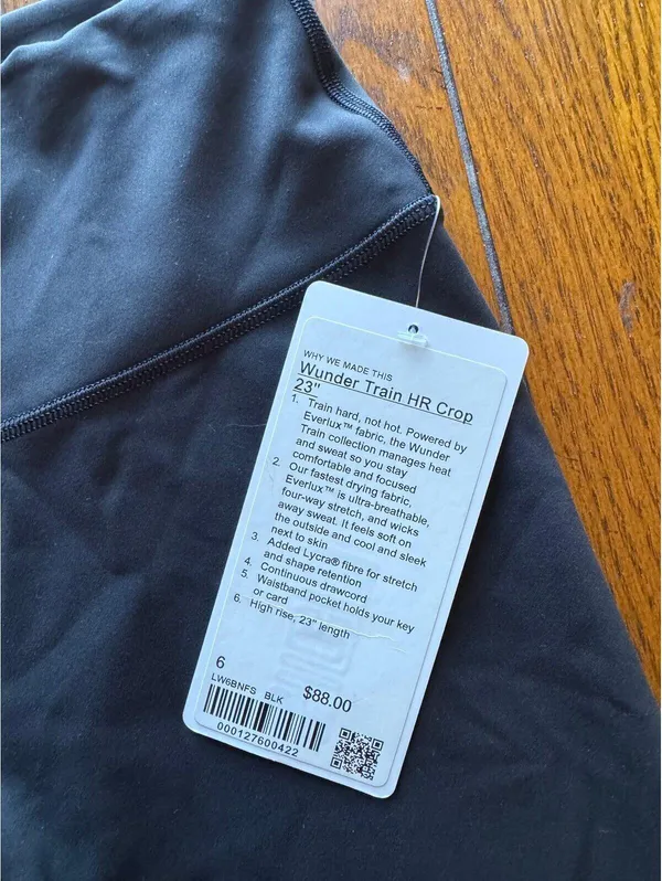 Lululemon Wunder Train High Rise 23” Black Size 6 NWT - Image 5