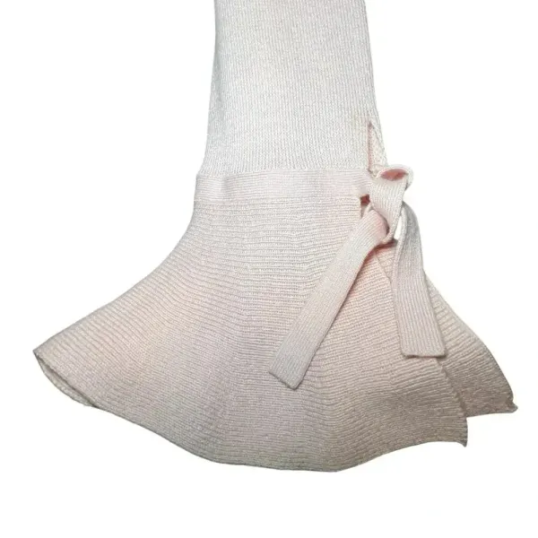Ann Taylor LOFT Pink Silk Blend Cardigan Small Open Front Bell Sleeve Wrist Tie‎ - Image 4