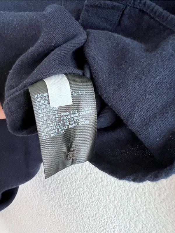Uniqlo Women's Button Down Shirt Long Sleeve Navy Blue Cotton Long Sleeve - Image 4