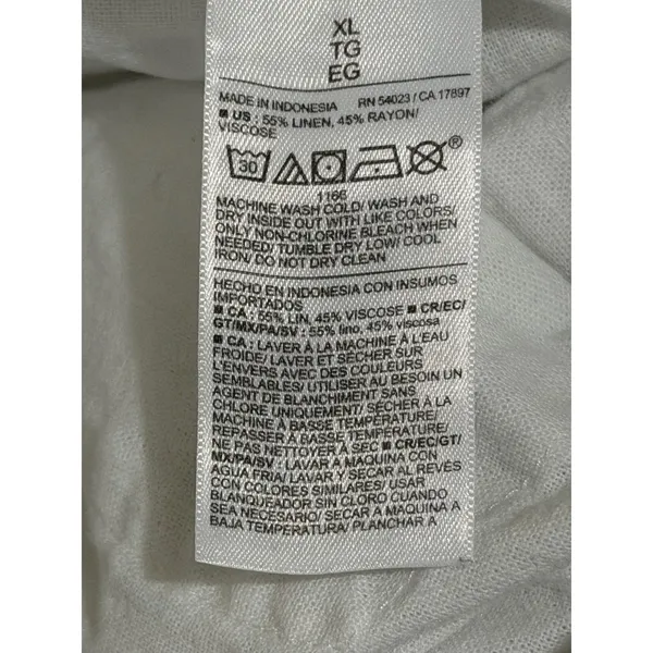 Old Navy White Linen Blend High Rise‎ Wide Leg Pants XL Comfort Waistband - Image 4