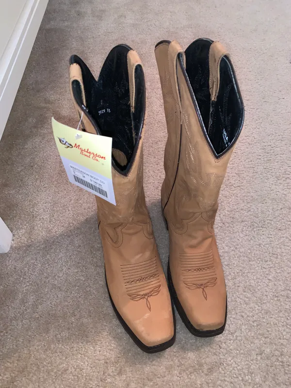 Tan Western Boots Size 9 - Image 2