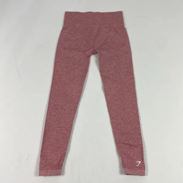 Gymshark Leggings Womens Pink Seamless High Waist‎ Textured Yoga Gym Pants - Image 6