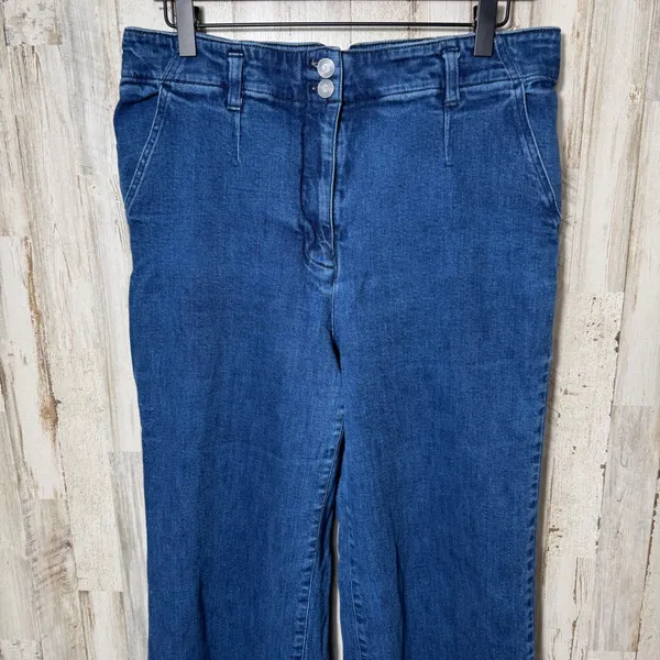 Maeve Anthropologie Bohemian High Rise Tailored Flare Jeans Medium Wash‎ Size 32 - Image 5