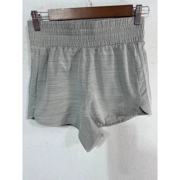Adidas Pacer Woven High Training Shorts Women XS Grey 3" Inseam Athlesiure Yoga - Image 4