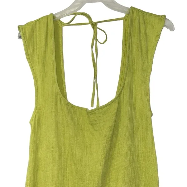 Free People Green MIDI Assymetrical Hem Dress(Size Large) - Image 6