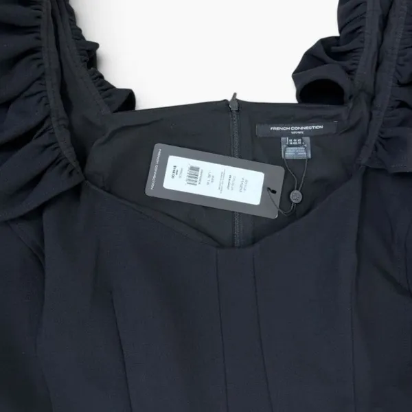 French Connection Black Square Neck Mini Dress Size 14 NW - Image 5