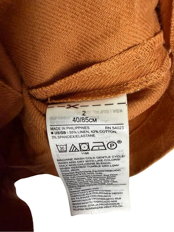 ✨🧡 Banana Republic Rust Linen Blend Button Front Crop Top Size‎ 2 Coastal 🧡✨ - Image 5