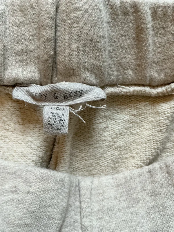 Grey & Gray Heather Beige Wide Leg Sweatpants Loungewear - Size Large - Image 3