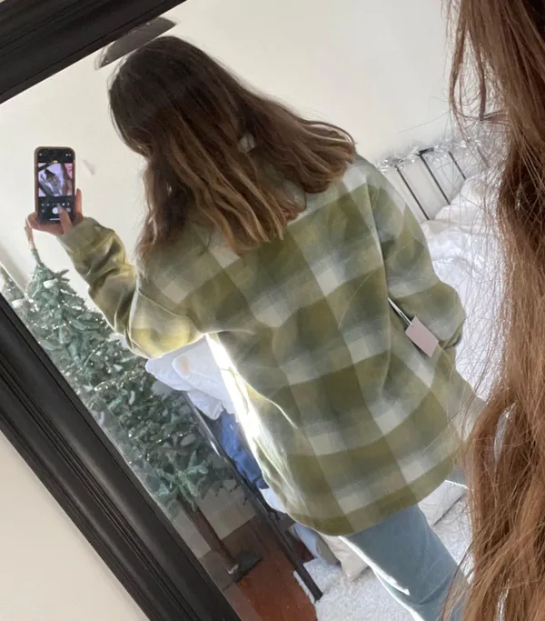 Princess Polly NWT Green and White Oversized Plaid Shacket - Image 3
