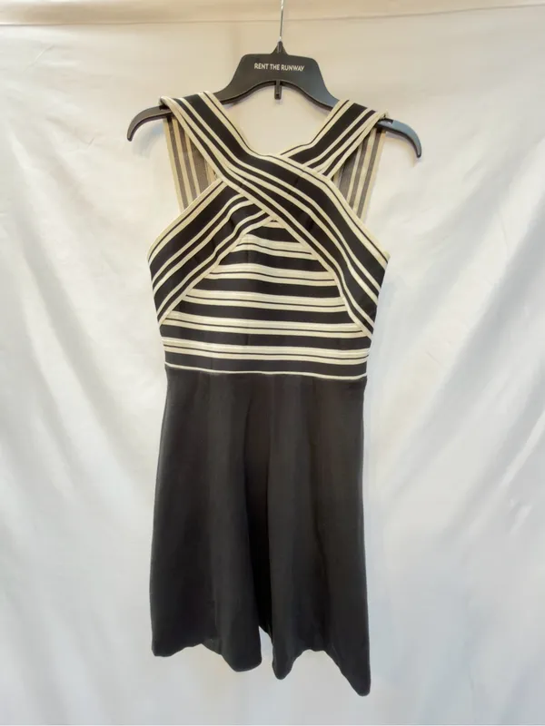 Anthropologie Maeve Black Crosswise Flare Dress Size 6 - Image 4