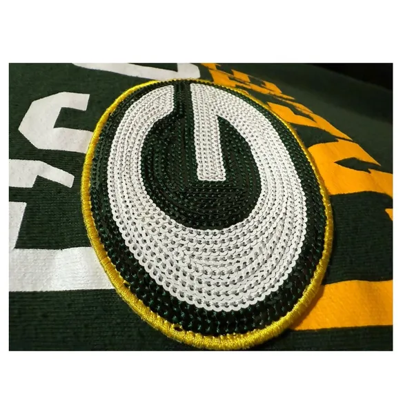Victoria’s Secret PINK NFL Green Bay Packers LET’S GO PACKE Sequin Sweatshirt XS - Image 2