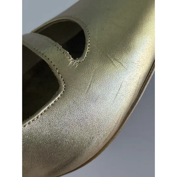 Lilly Pulitzer Slingback Heels Women's Size 9M Gold Metallic Pointed Toe Strap - Image 8