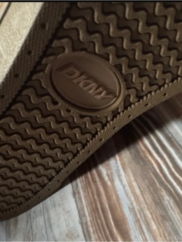 DKNY Tan Suede Faux-Fur Wedge Ankle Boots - Image 3