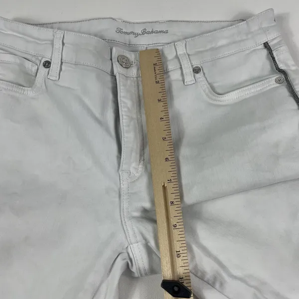 Tommy Bahama Pants Womens 6 White Ella Twill High Rise Ankle Glitter‎ Trim - Image 6