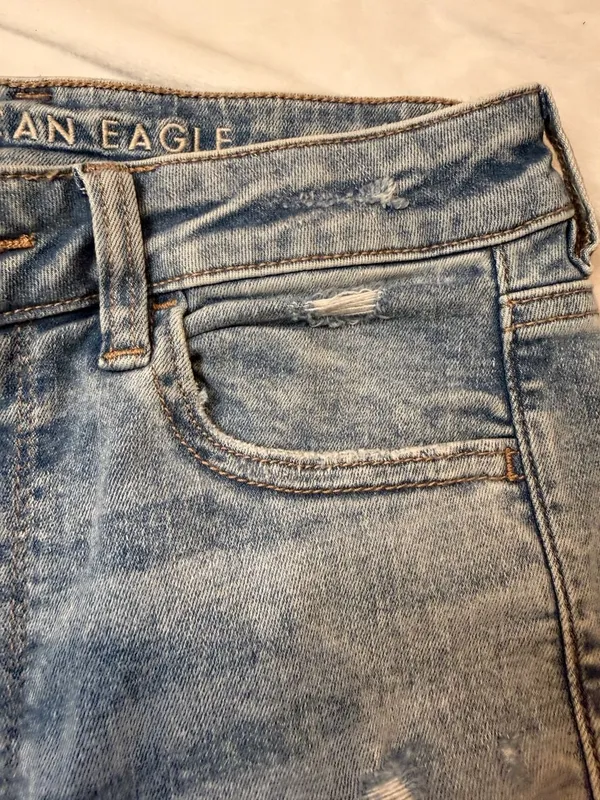 American Eagle Ne(x)t Level Stretch Light Wash Distressed High-Rise Skinny Jeans - Image 7