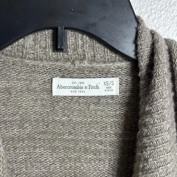 Abercrombie & Fitch Women Gray/Beige Open Cardigan Sweater‎ size XS/S. - Image 4