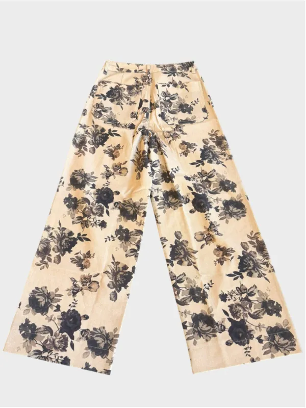 Entro Dusty Bloom Floral Wide Leg Pants Size S - Image 2