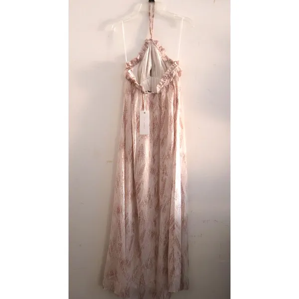 Lush Halter Top Printed Open Back Maxi Dress Ash Mauve Small NEW - Image 4