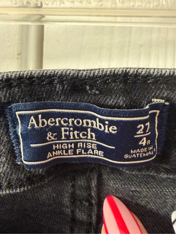Abercrombie & Fitch Black High-Rise Flare Jeans - Image 4